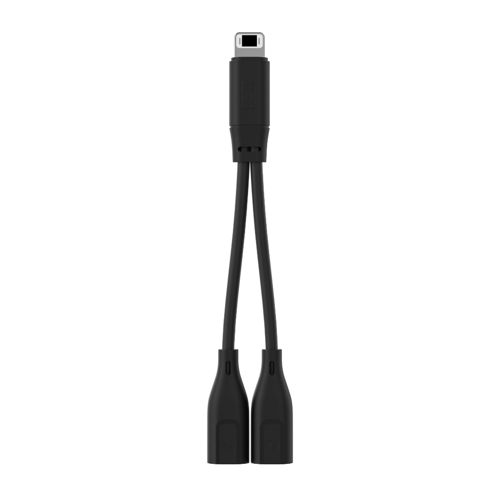 COMICA DUC-LN USB-C To Iightening Charging & Audio 2-in-1 Adapter Cable(12cm) เข้ากันได้กับอุปกรณ์ Iightning และไมโครโฟน COMICA ทั้งหมดพร้อมปลั๊ก USB-C