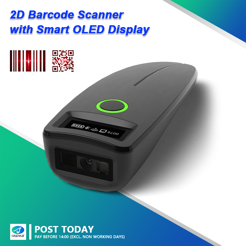 2D Barcode Scanner บลูทูธ 2.4G ไร้สาย 1D 2D QR Code Mini Handheld Reader IOS Android PC