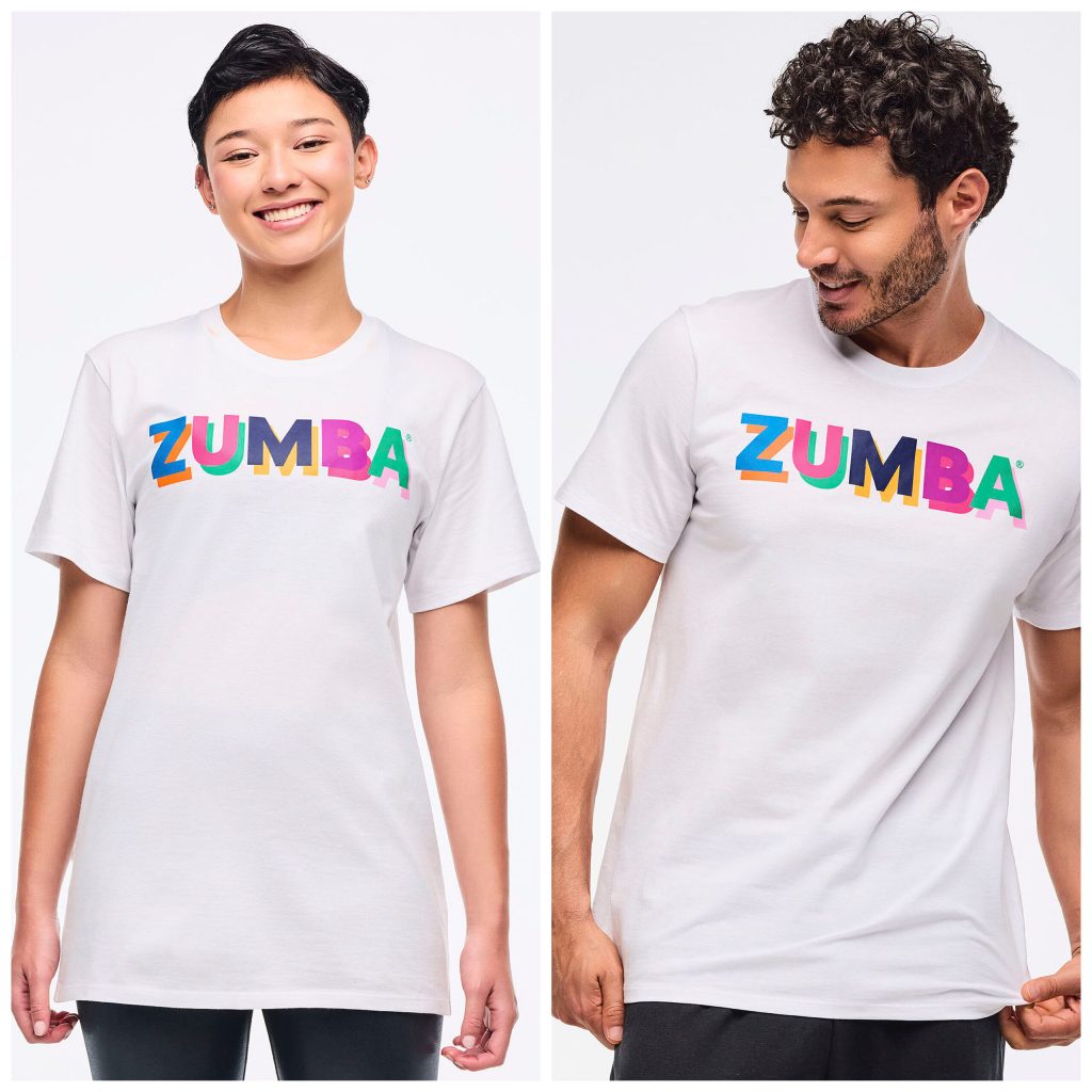 ใหม่ Zumba Titness Unisex Tshirt Zumba สวมใส่ Zumba Pop Tee Multicolor ลูกเรือคอ Tee Wear It Out สีข