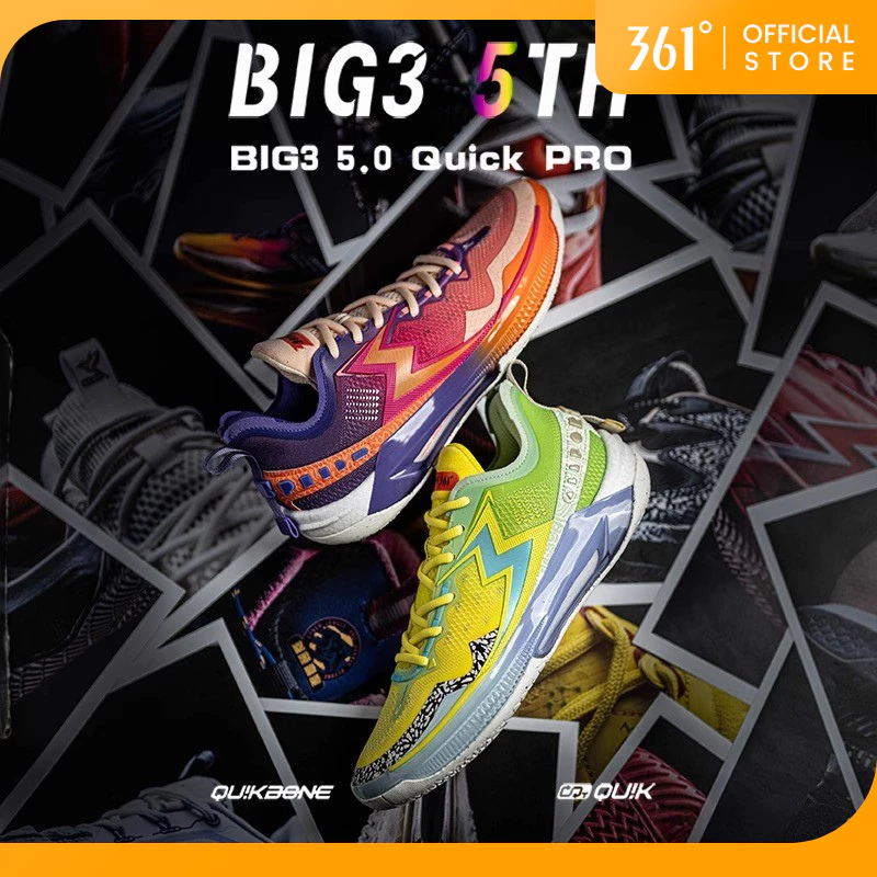 361 Degrees Big3 5.0 รองเท้าบาสเกตบอล ทนทาน ระบายอากาศ
