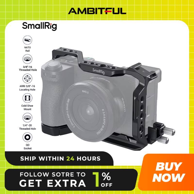 SmallRig A6700 Cage Kit สําหรับ Sony Alpha 6700 ในตัว Quick Release แผ่นสําหรับ Arca พร้อมสาย Clamp 