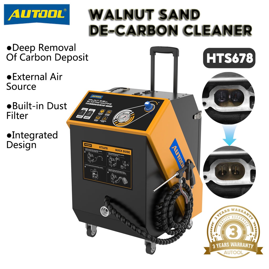 AUTOOL HTS678 Walnut Blaster Cleaner Dual Mode Walnut Sand De-Carbon Cleaner เครื่องยนต์คาร์บอน Deposition ท่อไอดีวาล์วทําความสะอาด