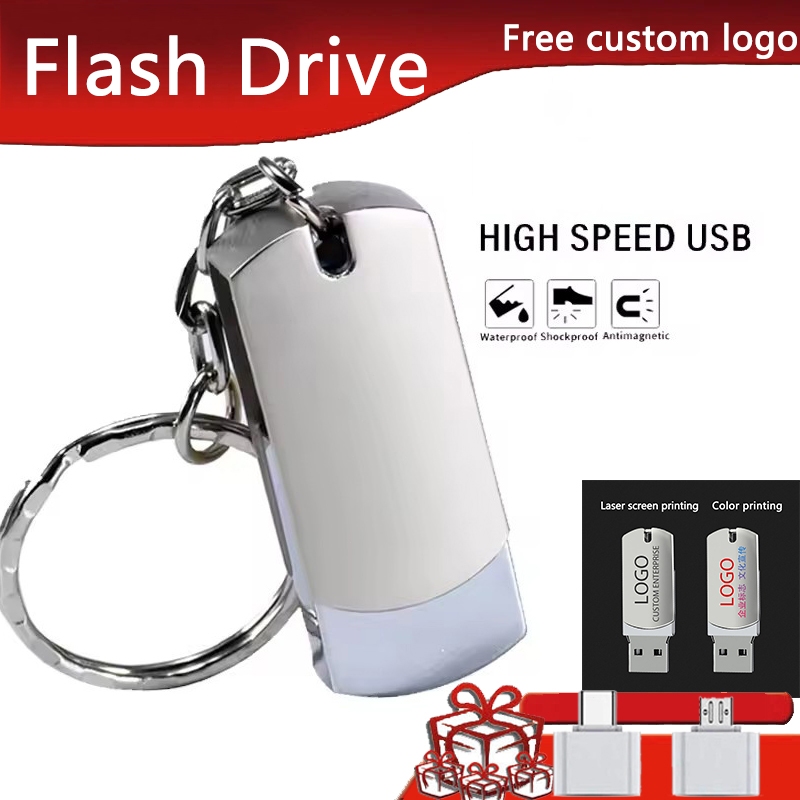 ไดร์เวอร์หน่วยความจําแฟลชโลหะรองรับการปรับแต่งโลโก้ส่วนบุคคล 2tb 1tb 512gb 32GB 64GB 128GB 256G แท่งหน่วยความจํากันน้ําพร้อมอะแดปเตอร์ TYPE-C เหมาะสําหรับคอมพิวเตอร์/ทีวี/โทรศัพท์มือถื