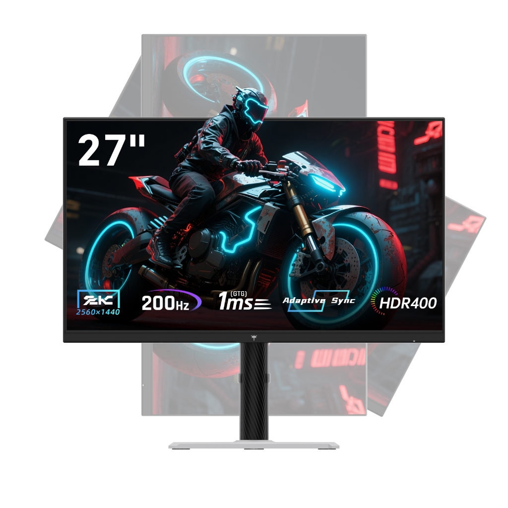 KTC 27'' 2K QHD 200Hz IPS Gaming Monitor, 2560*1440 144Hz HDR400 PC Monitor, สูงสุด 210Hz, HDMI 144H