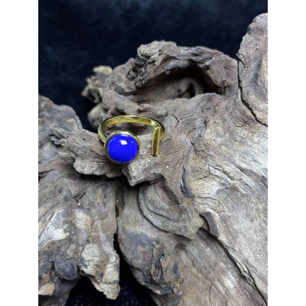 925 เงิน ido แหวน Lapis Lazuli แหวน 9.5 มม