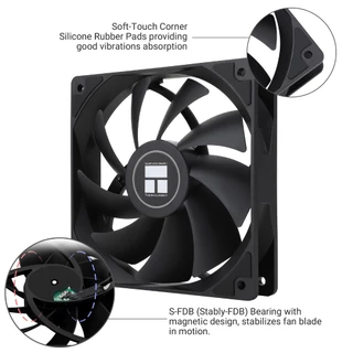 Thermalright 120 มม. พัดลมเคส TL-C12C/-S/CW-S/EXTREM พัดลมระบายความร้อน CPU 1550RPM 4pin PWM เงียบพัดลม Cooler S-FDB แบริ่ง CPU