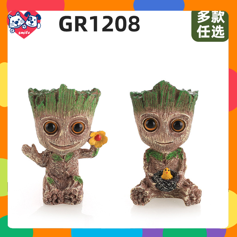 Little Tree Man Aquarium งานฝีมือเรซินเครื่องประดับตกแต่งภูมิทัศน์ตกแต่งตู้ปลาภูมิทัศน์ภูมิทัศน์ต้นไม้หินอากาศยอดนิยม