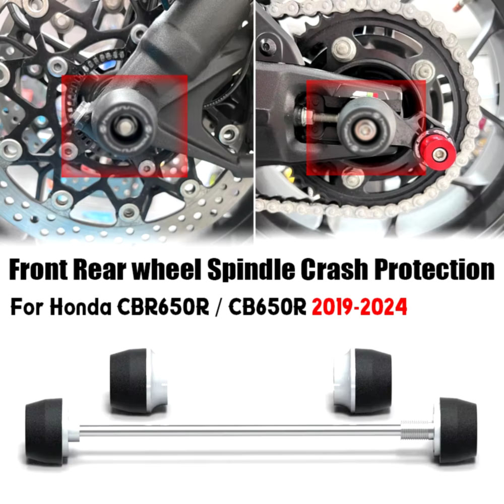 สําหรับ HONDA CBR650R CB650R 2019-2026 ด้านหน้าล้อหลังเพลาส้อม Crash Slider รถจักรยานยนต์ล้อ Protector ขาตั้ง
