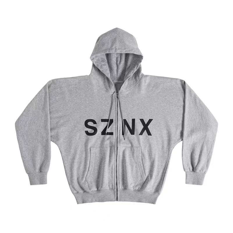 YZY KANYE SNZX Hoodie แบบ Streetwear สำหรับชาย พิมพ์ลายคุณภาพสูง พร้อมซิปรอบคอ
