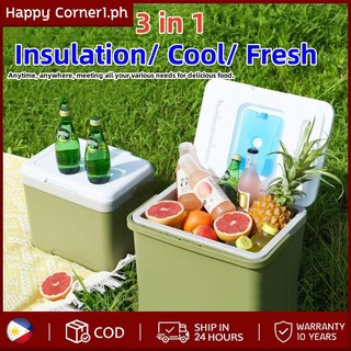 (Ice bags free) 7L /3.5L Camping Insulated with Portable Handle Ice Chest Box