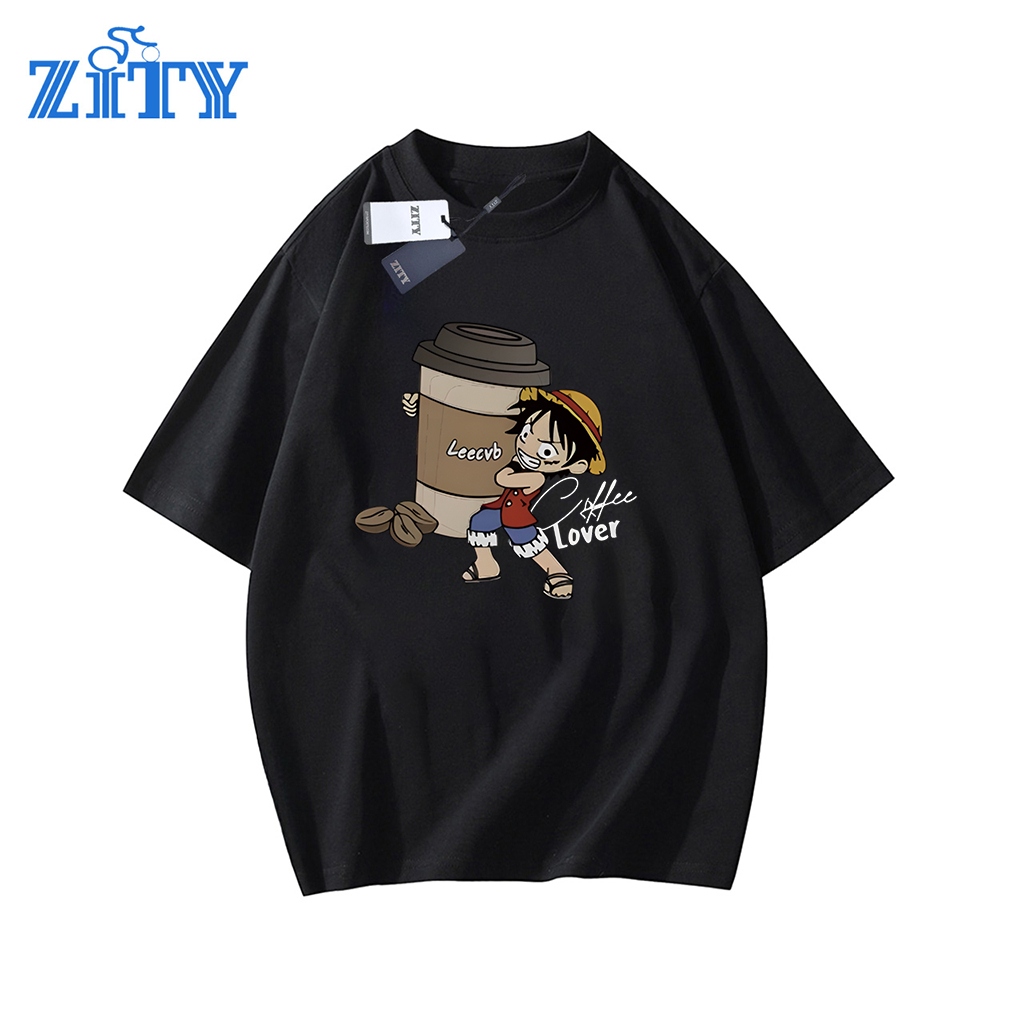 กรุงเทพฯ จัดส่ง🚚  ZITY   (ผ้าฝ้ายแท้ 100%), Printed T-shirt , One Piece, รูปแบบการ์ตูน แขนสั้น เวลาว่าง ,PODL050 - รูปที่ 2