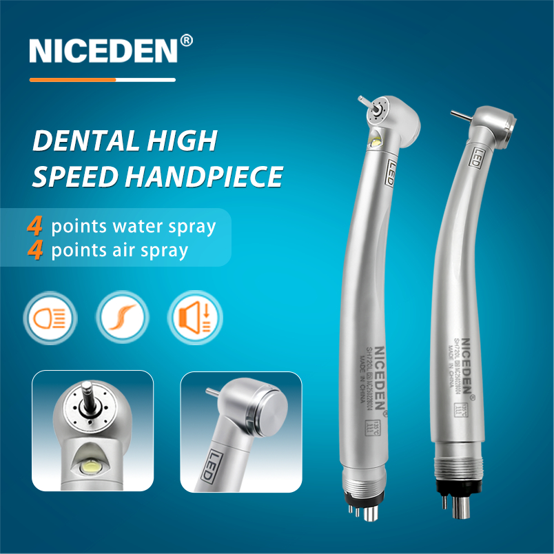 Niceden Dental Handpiece DynaLED พร้อมสเปรย์น้ํา Handpiece ความเร็วสูง LED