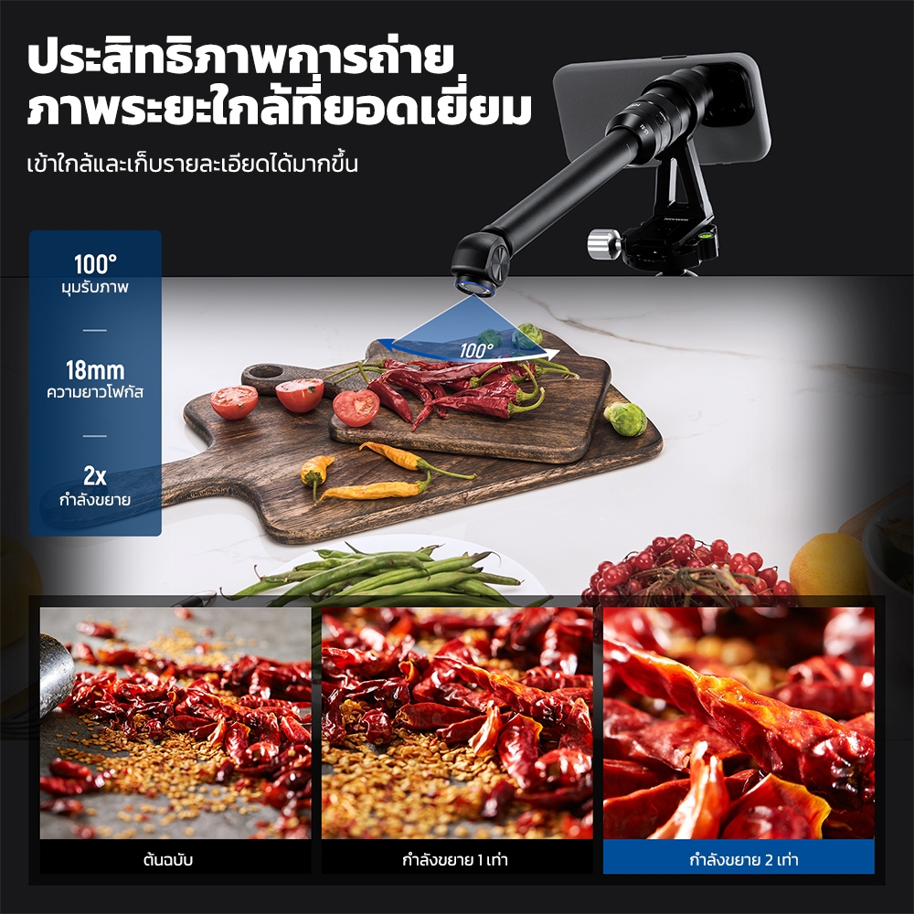 Neewer 135° 18 มม.2X Macro Probe เลนส์ 17 มม.สําหรับโทรศัพท์มือถือบันทึกวิดีโอสําหรับโทรศัพท์กรงเคสโทรศัพท์ใช้งานร่วมกับ iPhone Samsung, LS-51 - รูปที่ 2