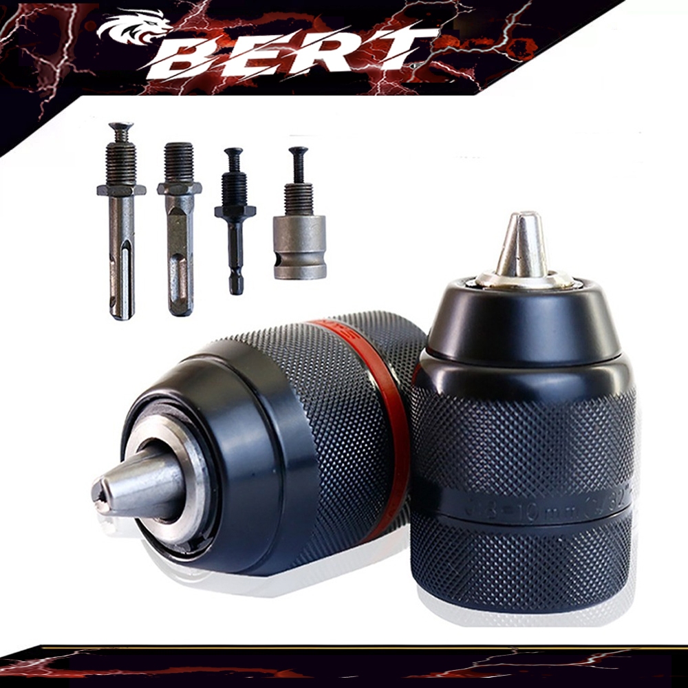 BERT🇹🇭｜13mm 10mm หัวจับดอกสว่านโลหะ ก้านหกเหลี่ยม หัวจับดอกสว่านไร้สาย พร้อมอะแดปเตอร์แปลง 1/2 นิ้ว