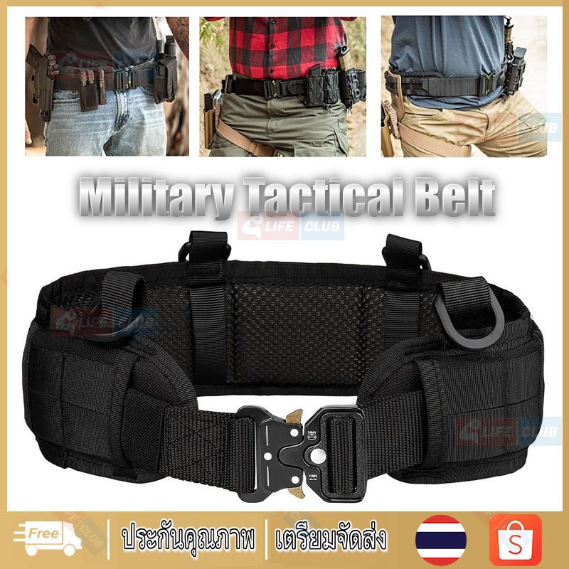 【จัดส่งจากกรุงเทพฯ】เข็มขัดผู้ชายกลางแจ้ง CS Molle Battle Belt Girdle ปรับเบาะเข็มขัดเอวชุดพร้อมระบบแขวน