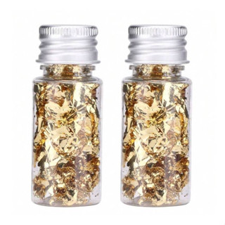 Lwuey เกล็ดตกแต่งใบไม้ทองกินได้ - เค้ก Toppers & Gilding ฟอย…