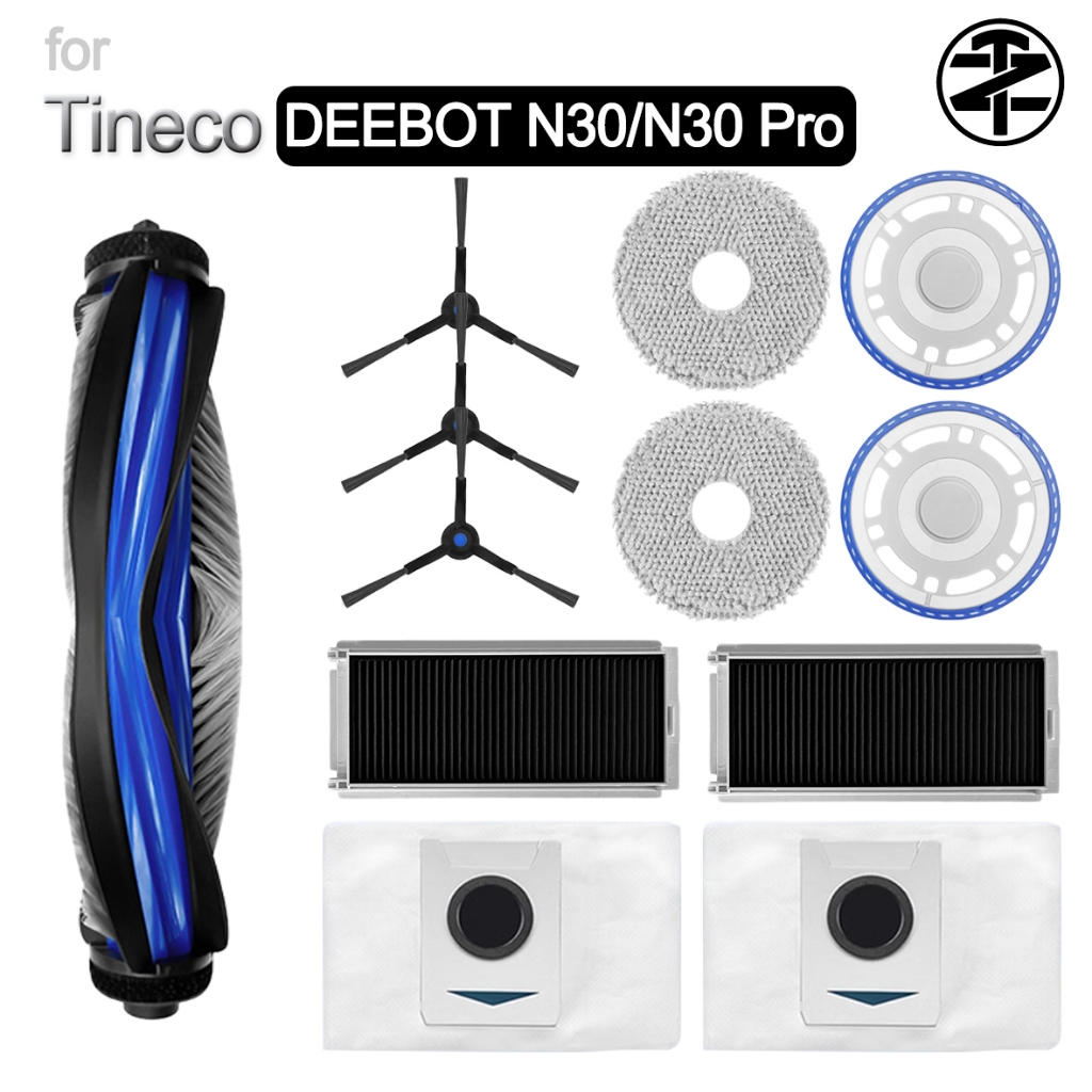 สําหรับ ECOVACS DEEBOT N30/N30 Pro Omni Robot Vacuum Accessories:แปรงหลัก,แปรงด้านข้าง,กรอง,ผ้าม็อบ,