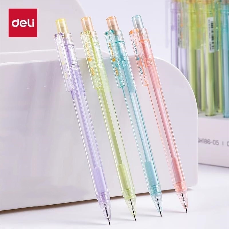 Letit | ดินสอกดสีใส Deli - สีหวานน่ารัก อุปกรณ์เครื่องเขียนสวยงามสำหรับนักเรียน