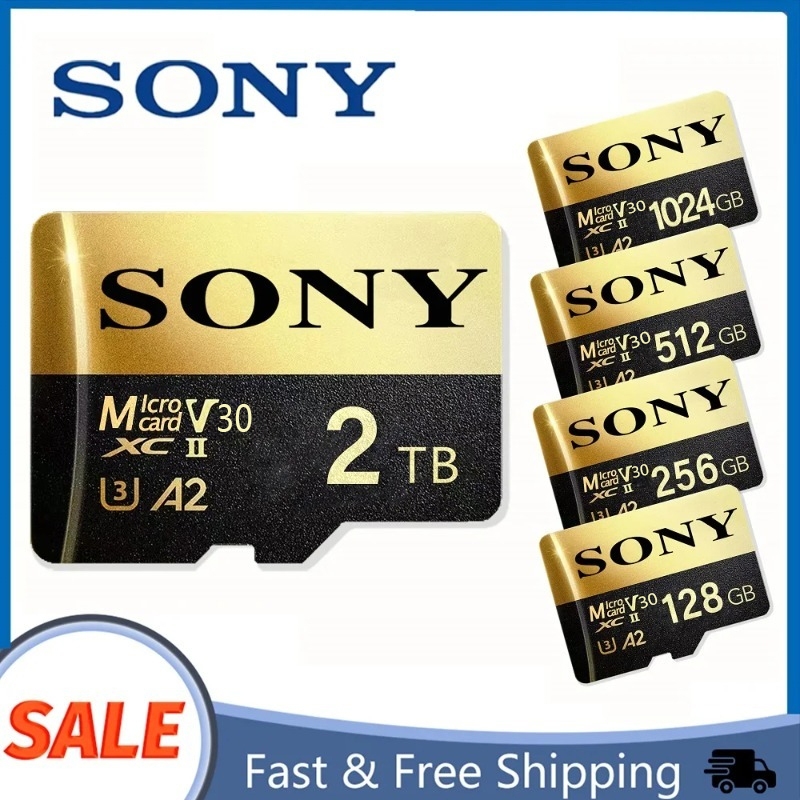 Sony การ์ดหน่วยความจําความเร็วสูง 2TB Micro SD Card 256GB 512GB 1TB MicroSD Flash Card สําหรับโทรศัพ