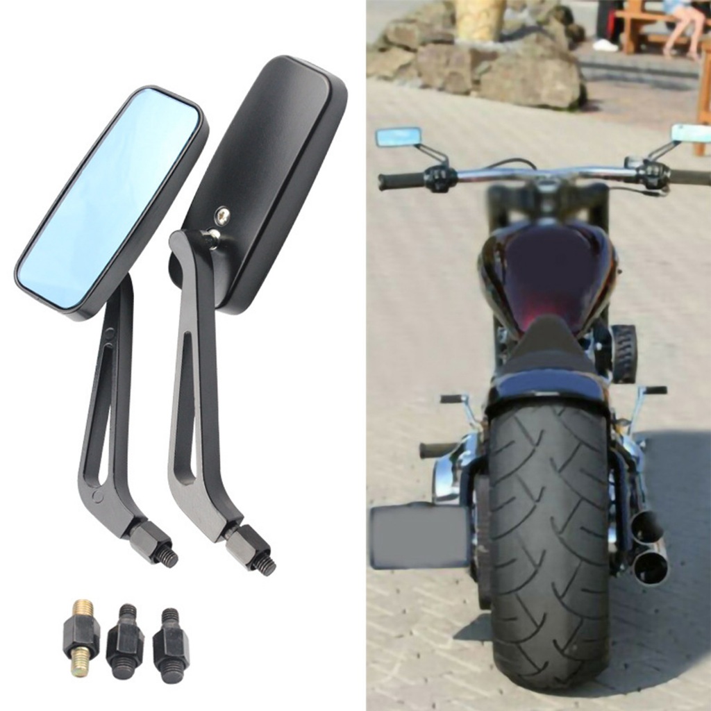 Alaskar. กระจกมองหลังมอเตอร์ไซค์ 2 ชิ้น สี่เหลี่ยม อลูมิเนียมอัลลอยด์  สำหรับรถมอเตอร์ไซด์