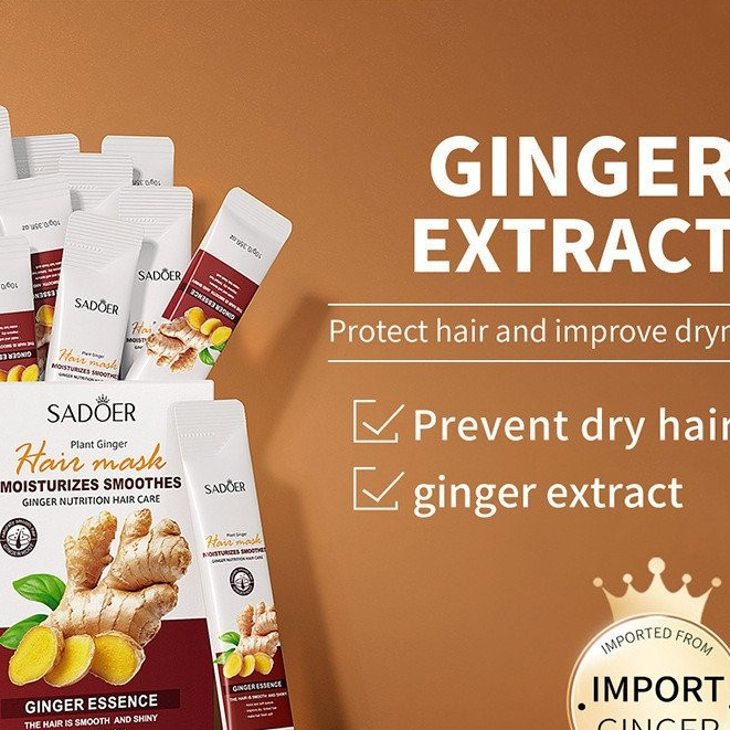 SADOER Ginger Essence Hair Mask Hair Care Inverted Mask Baked Ointment Softening Conditioner
