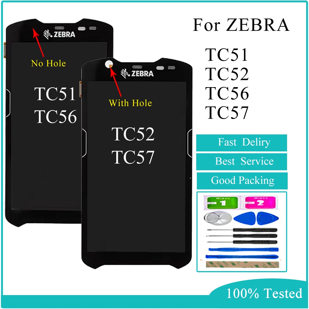 ทดสอบ 100% สําหรับ ZEBRA TC51 TC56 TC52 TC57 จอแสดงผล LCD หน้าจอสัมผัสเปลี่ยน