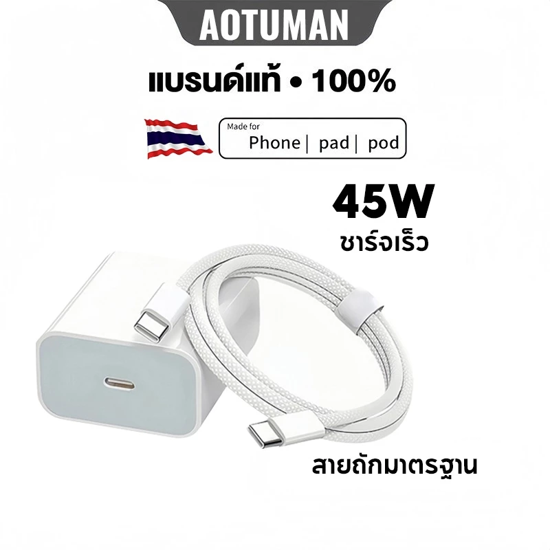 สายชาร์จ USB Type c to Type c สายชาร์ตสำหรับ ไอPad Pro, Air4 Air5 Mini6 ไอ15-16 15-16pro 15-16 pro max