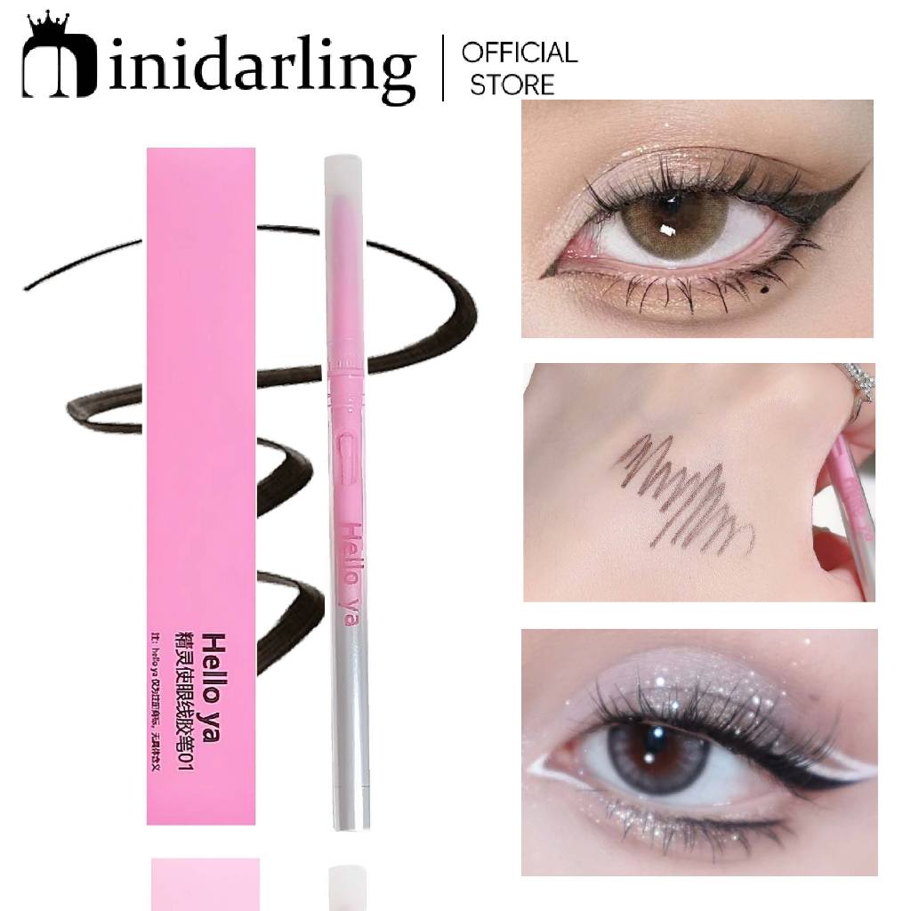 Hello Ya อายไลเนอร์สีชมพู! อายไลเนอร์สีน้ำตาลธรรมชาติ, อายไลเนอร์สีน้ำเงินปากกากาว, เนียน, กันน้ำ