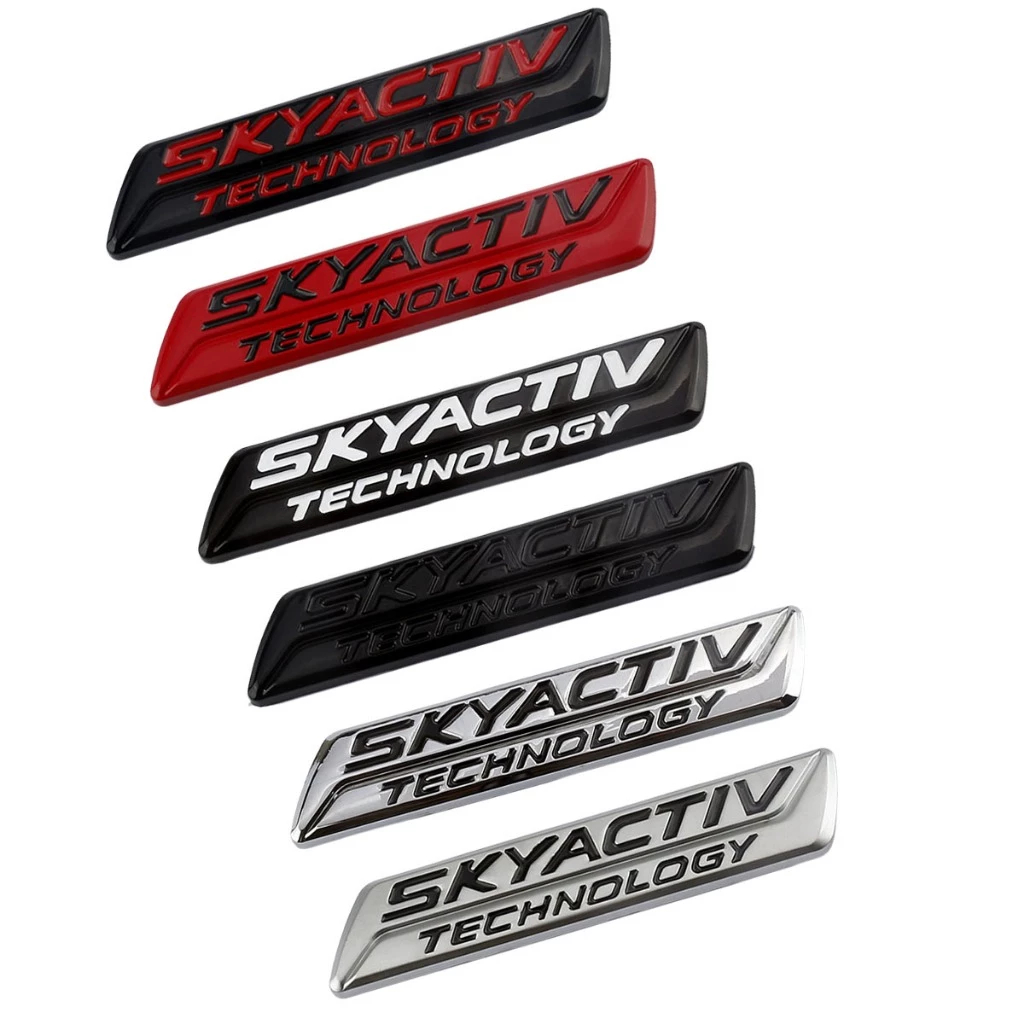 3D โลหะ SKYACTIV TECHNOLOGY โลโก้รถ Auto ตกแต่งป้ายสัญลักษณ์สติกเกอร์รูปลอกสําหรับ MAZDA