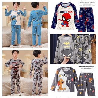 Boy or Girls แขนยาวรอบคอ Spongebob Nightclothes วัยรุ่นโพลีเ…