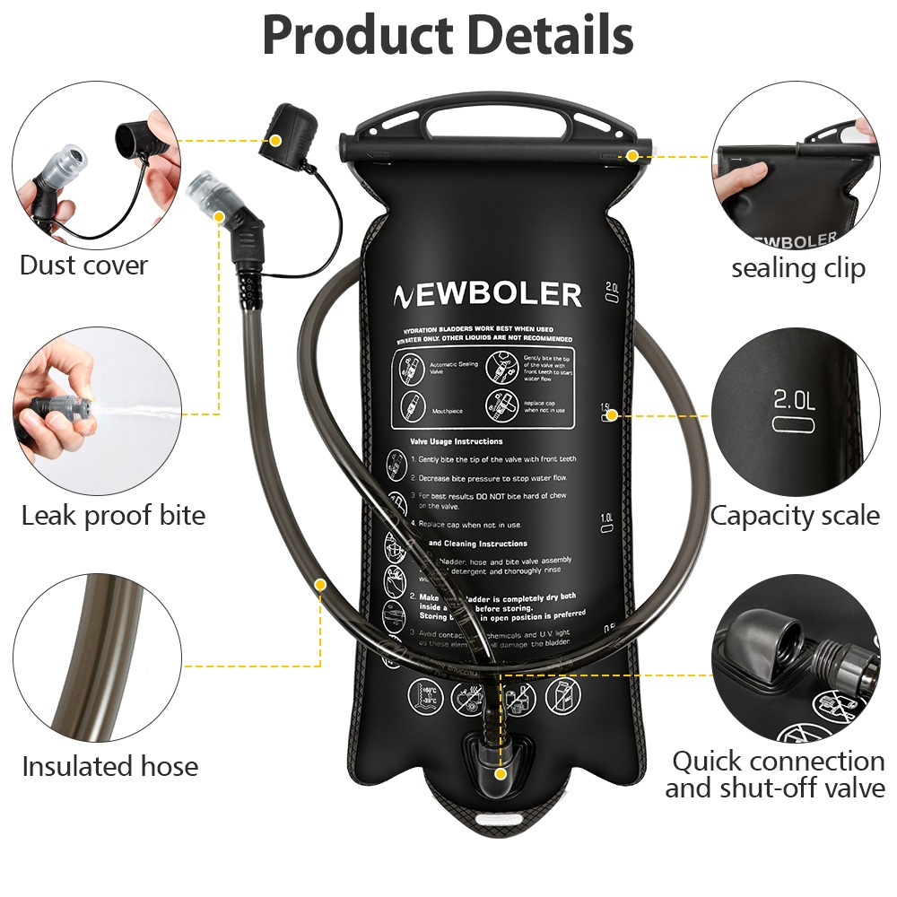 Newboler 1.5L 2L 3L กระเพาะปัสสาวะน้ํา PEVA Running รูปที่ 5