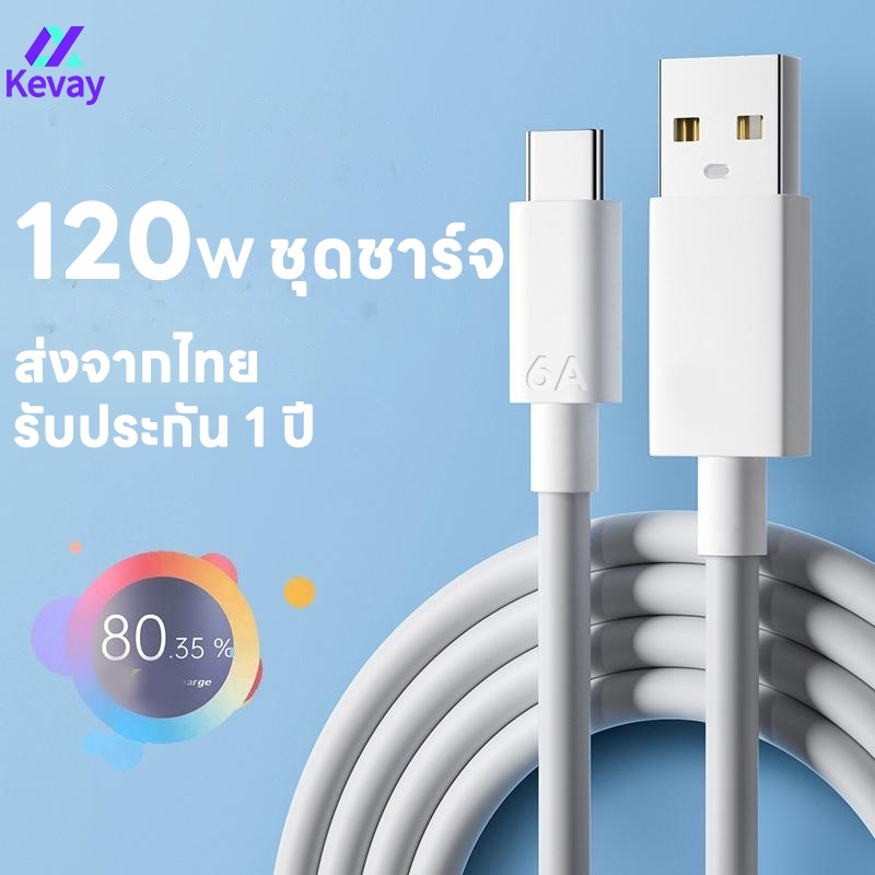 Kevay Xiaomi สายชาร์จ 6A USB to Type C เทอร์โบ ชาร์จเร็ว สําหรับ Mi 12s Ultra 12 11 Poco X4 Pro NFC 