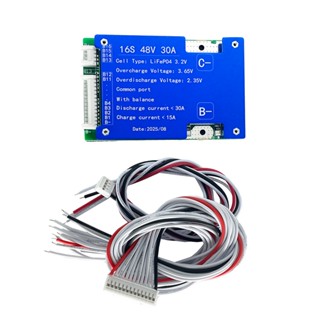 พอร์ตทั่วไป Lifepo4 แบตเตอรี่ BMS 16S 48V 30A ป้องกันการชาร์…