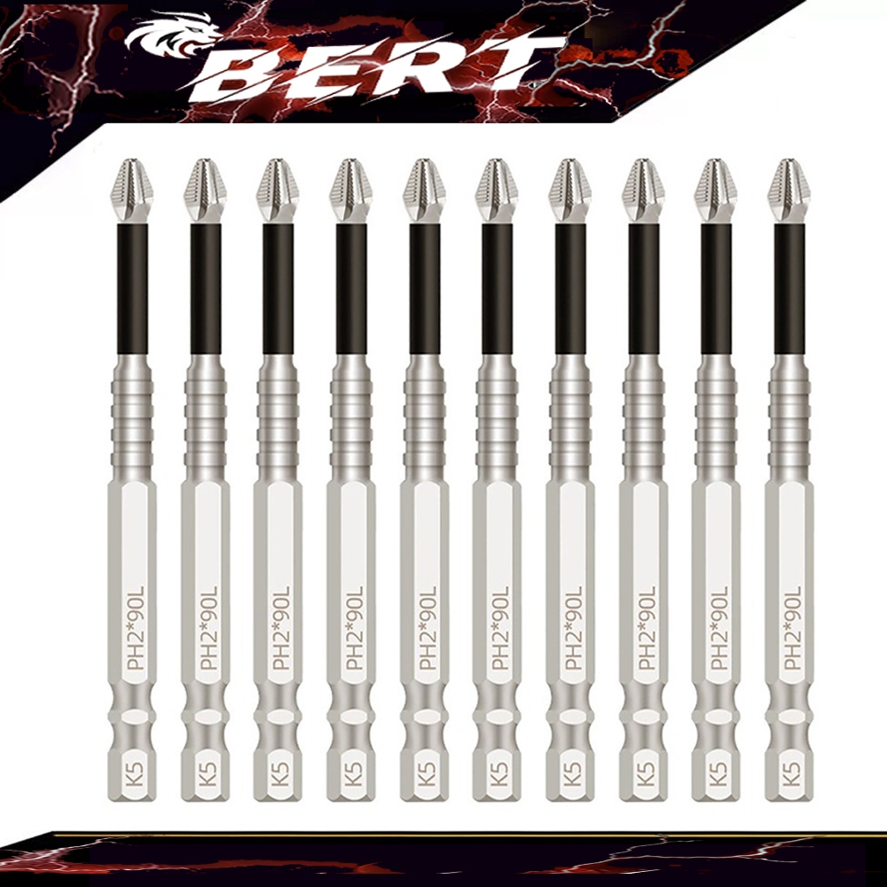 BERT🇹🇭｜ชุดดอกสว่านไขควงแม่เหล็ก SCPH2152 PH2 จำนวน 10 ชิ้น พร้อมดอกไขควง ดอกไขควงแฉ ดอกไขควง ไขควงหัวแม่เหล็ก K5