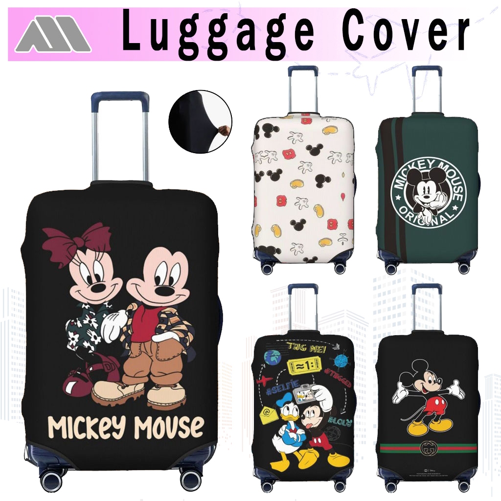 ผ้าคลุมกระเป๋าเดินทาง Disney ผ้าสแปนเด็กซ์ แบบยืดหยุ่น ยืดหยุ่น Mickey Mouse Travel Luggage Cover 18-32 นิ้ว MLS04