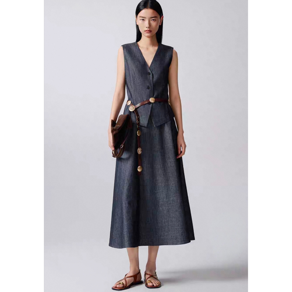 2025 เสื้อกั๊กและกระโปรงแม็กซี่แขนกุดผู้หญิง Y ล่าสุด Size:S-XL 2X8