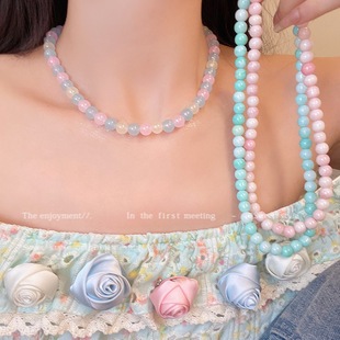 หรูหรา Niche สีชมพูหวานดอกไม้ Collarbone Chain อารมณ์อเนกประสงค์หญิงพู่ Collarbone Chain ราคา ถูกที่สุด ดีลบีเคเค แกลเลอรีภาพที่ 8