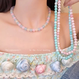 ซื้อ 2 แถม 1 ของขวัญ หรูหรา ซอก สีชมพู หวาน ดอกไม้ กระดูกไหปลาร้า โซ่ อเนกประสงค์ อารมณ์ หญิง พู่ กระดูกไหปลาร้า โซ่
