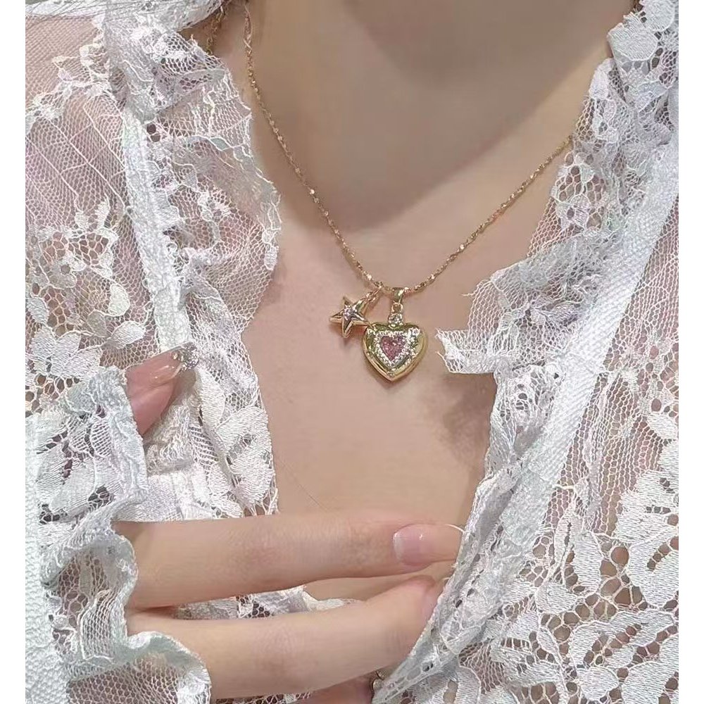 หรูหรา Niche สีชมพูหวานดอกไม้ Collarbone Chain อารมณ์อเนกประสงค์หญิงพู่ Collarbone Chain ราคา ถูกที่สุด ดีลบีเคเค แกลเลอรีภาพที่ 9