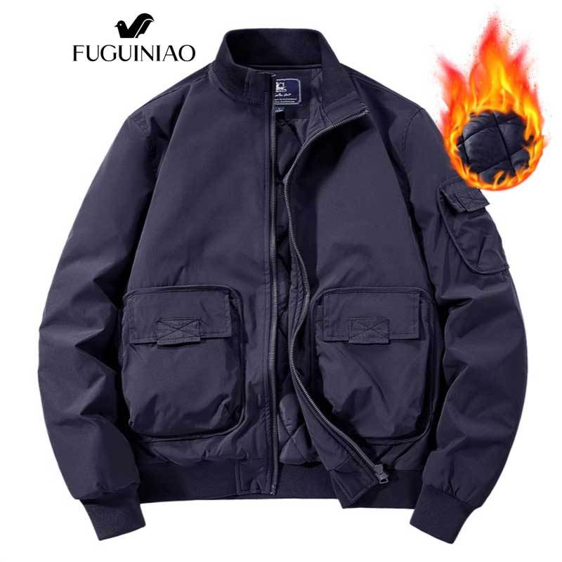 แจ็คเก็ตฟูเกียวสำหรับผู้ชาย ออกแบบมาเพื่อฤดูใบไม้ร่วงและฤดูหนาว ด้วยขนแกะหนานำเสนอความอบอุ่น