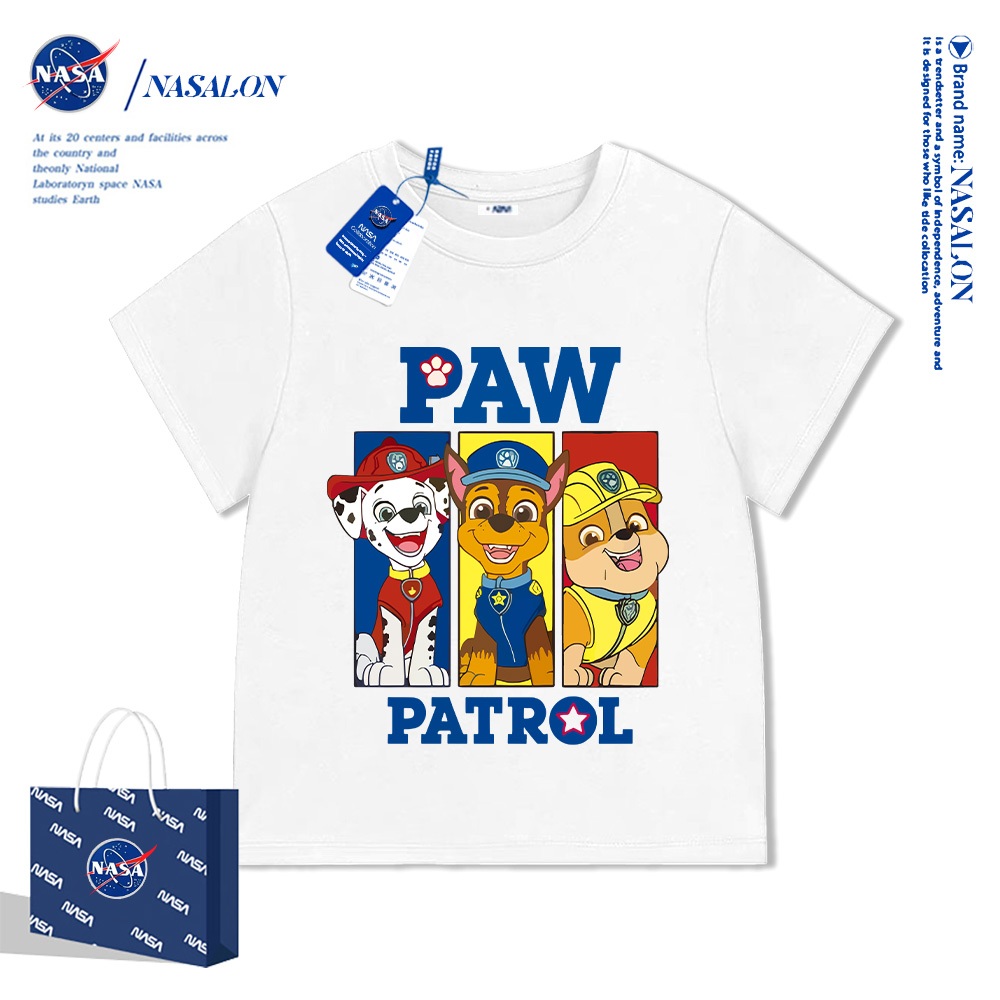NASA เสื้อยืดเด็ก cotton 100% ลายการ์ตูน Paw Patrol เสื้อเด็กแขนสั้น สไตล์เกาหลี ระบายอากาศดี ใส่สบาย