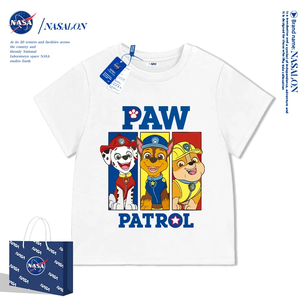 NASA เสื้อยืดเด็ก cotton 100% ลายการ์ตูน Paw Patrol เสื้อเด็กแขนสั้น สไตล์เกาหลี ระบายอากาศดี ใส่สบาย