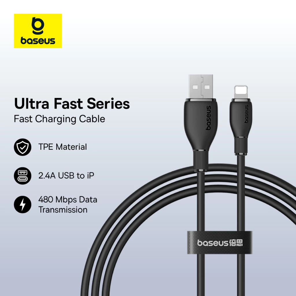 BASEUS สายชาร์จ Ultra-Fast Series 2.4A USB-A to USB ส่งข้อมูล 480Mbps