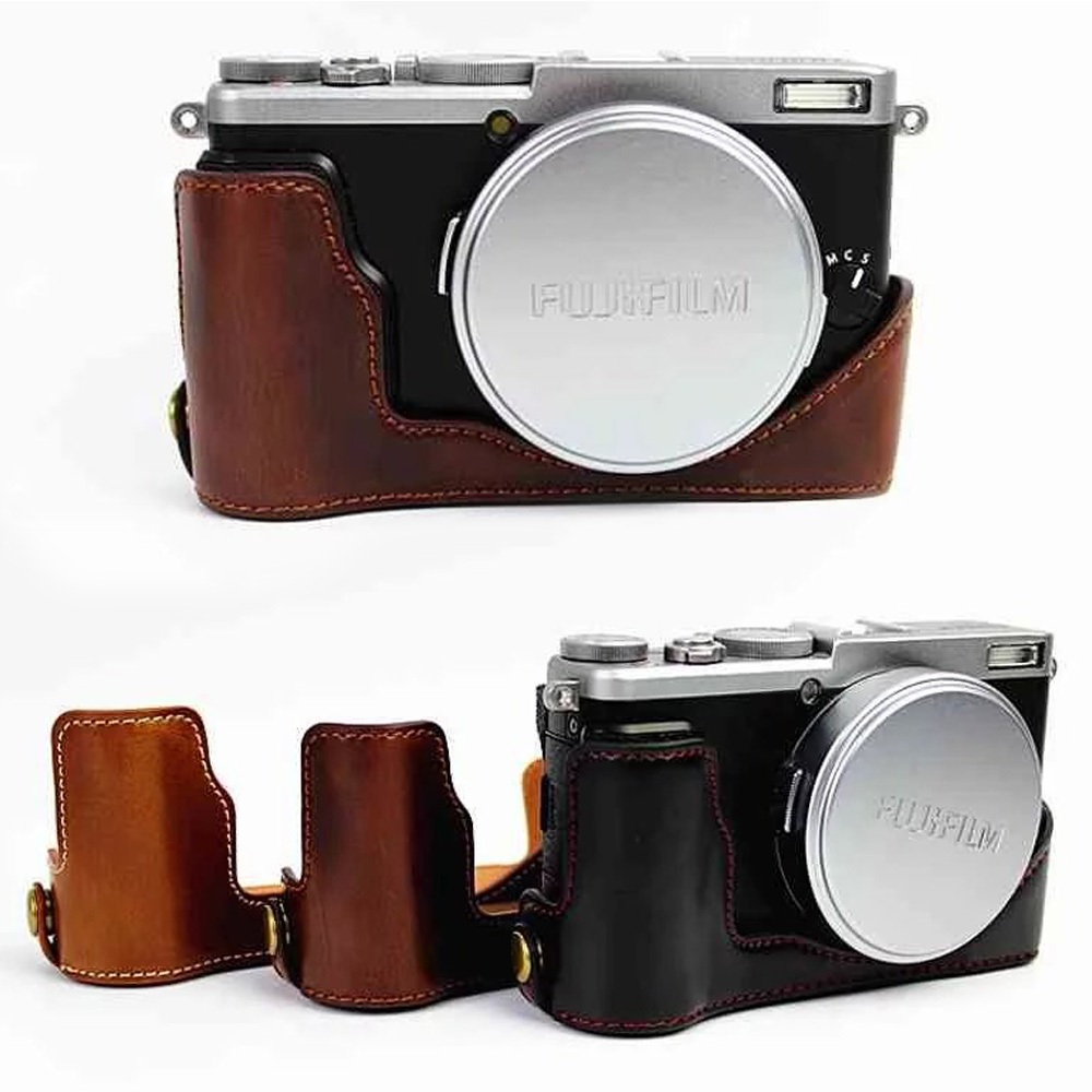 Leather Protect Half Case Grip สําหรับกล้อง Fuji Fujifilm Finepix X70