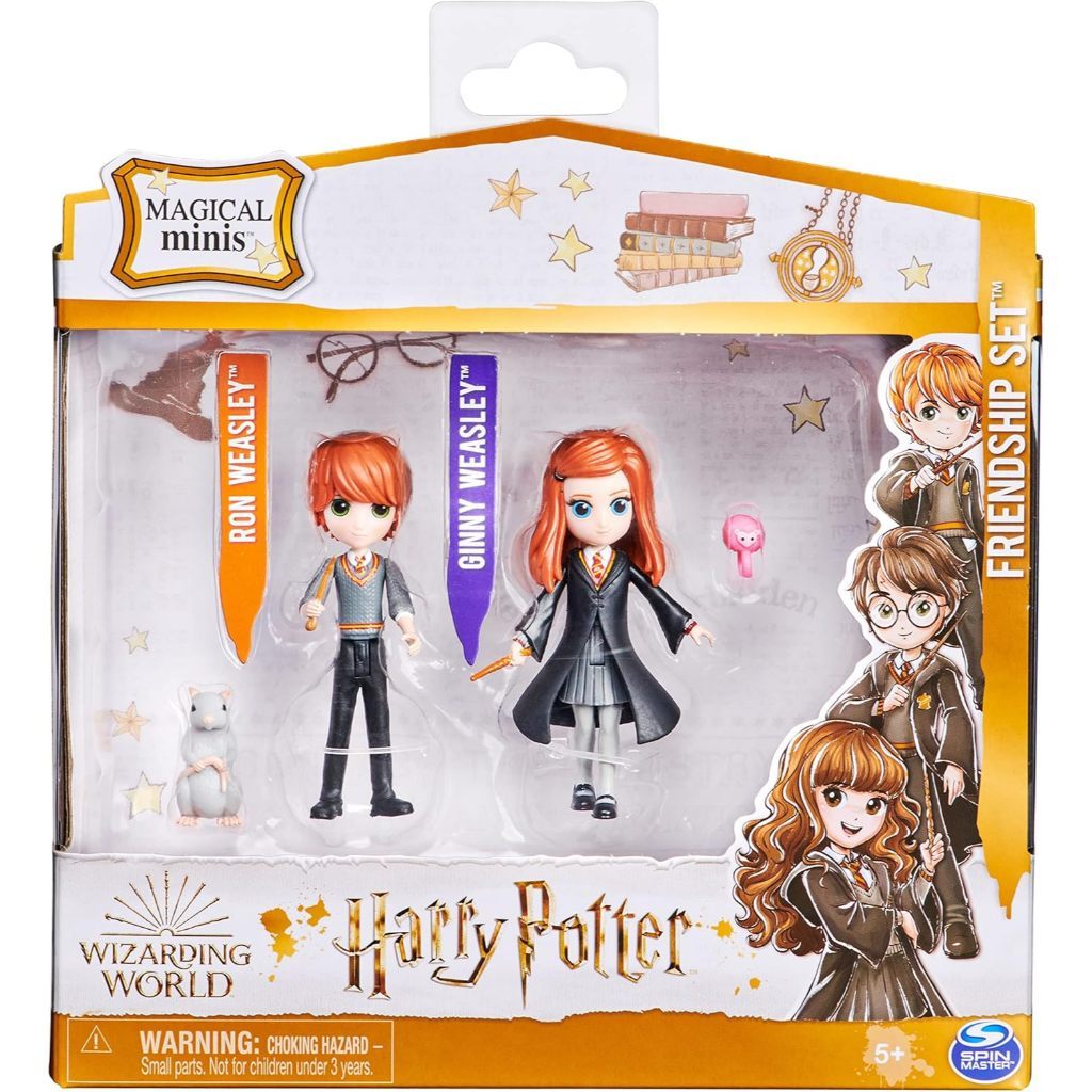 ชุดตุ๊กตามิตรภาพ Harry Potter Magic Mini Ron และ Ginny Wesley บรรจุสิ่งมีชีวิต 2 ชนิด ของเล่นเด็ก เห