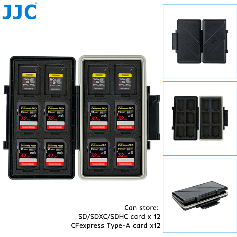 JJC การ์ดหน่วยความจํากรณีการ์ด SD CFA การ์ด CFexpress Type-A การ์ด SDXC การ์ด SDHC การ์ดขนาดกะทัดรัดกล่องเก็บเปลือกแข็ง