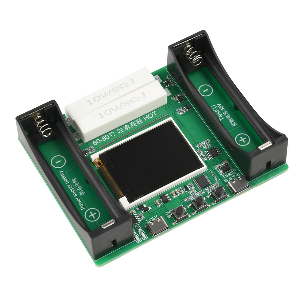 Ziqqucu เครื่องทดสอบความจุแบตเตอรี่ 18650 พอร์ต Type-C V3.0 ชาร์จอัตโนมัติ