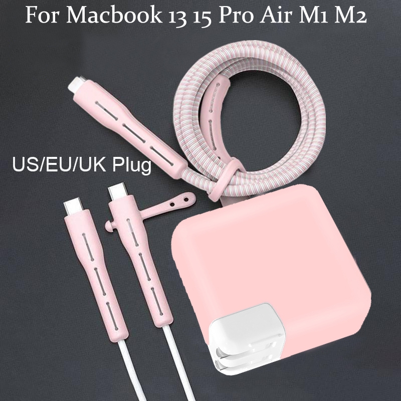 ✨จัดส่งรวดเร็วpter Chargerฝาครอบป้องกันPower CaseสําหรับMac Book 13 Air M2 14 Pro M1 2022 M4 15 Max 16 M3 iPhone