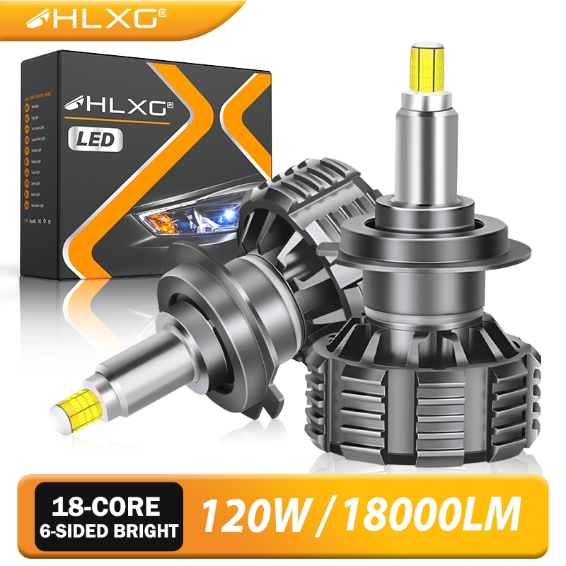 HLXG 120W H7 Led Canbus 360 Mini ไฟหน้ารถหลอดไฟ H1 H11/H8/H9 9005/HB3 9006/HB4 3D ยานยนต์หลอดไฟ LED 