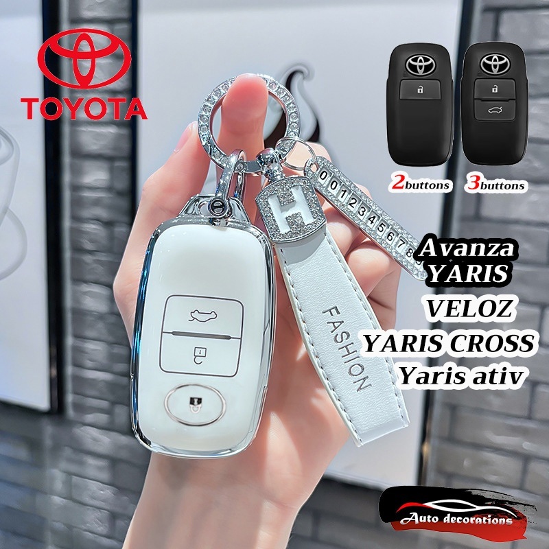 Toyota YARIS CROSS สมาร์ทคีย์กรณีกุญแจรถที่สวยงามเหมาะสําหรับ yaris YARIS CROSS yaris ativ VELOZ ฝาค